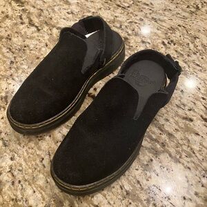 Dr Martens Docs black suede mules shoes size US women’s 6/Youth 4